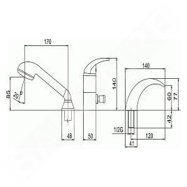 Novaservis Metalia 55 - Robinetterie de baignoire à 3 trous, chrome 55047,0