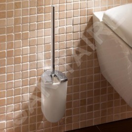 Keuco Elegance - Brosse de toilette avec support, blanc/chrome 11664010100