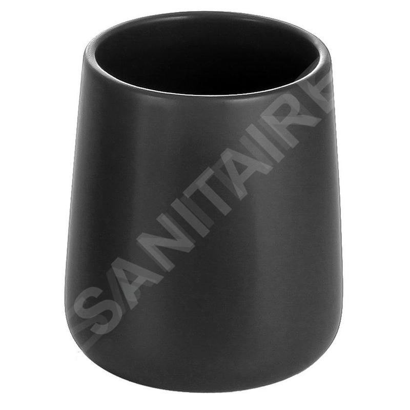 Aqualine Accessoires - Verre pour brosses à dents et dentifrice, noir 08137