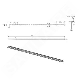 Sapho Canniveaux de vidage - Grille de drainage 1200 mm, droite, inox SPD1210-P