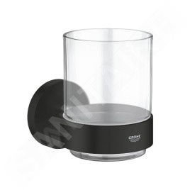 Grohe Essentials - Porte-brosse à dents et porte-dentifrice, verre dépoli/noir mat 1022562430