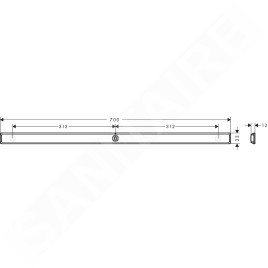 Hansgrohe WallStoris - Barre murale 700 mm, noir mat 27904670