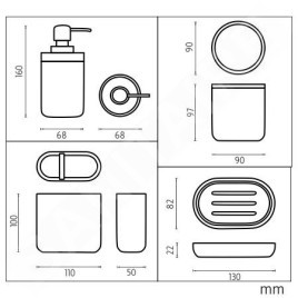 Nimco Kora - Set d'accessoires de salle de bain 4 en 1, beige sable / bambou KO 24000SET-86