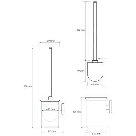 Sapho X-STEEL - Brosse de toilette, inox poli XS305