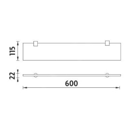 Nimco Bormo - Tablette de baignoire, 600 mm, verre mat/chrome BR 11091B-60-26