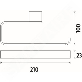 Nimco Kibo - Porte-serviettes, longueur 210 mm, chrome Ki 14060-26