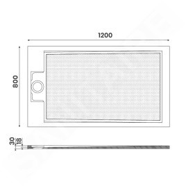Gelco Receveurs - Receveur de douche Ema, 1200x800 mm, blanc PE12080