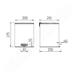 Nimco Poubelles - Poubelle, 5 l, inox mat KOS 9005-10
