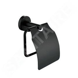 kielle Oudee - Porte-rouleau toilette avec couvercle, noir mat 40402004