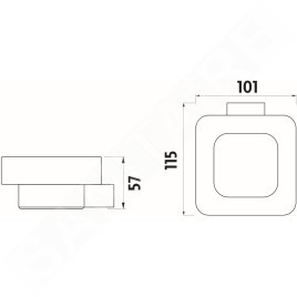 Nimco Kibo - Porte-savon avec support, céramique blanche/chrome Ki 14059K-26