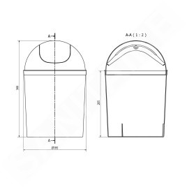 Aqualine Accessoires - Poubelle rabattable 5 l, blanc plastique 20309