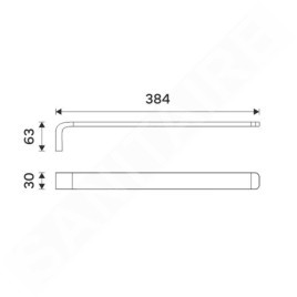 Nimco Nikau - Porte-serviettes, longueur 380 mm, chrome NK 30097-26