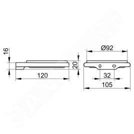 Keuco Edition 400 - Porte-savon avec support, verre dépoli/chrome 11555019000