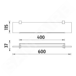 Nimco Bormo - Étagère, longueur 600 mm, verre mate/chrome BR 11091BX-60-26