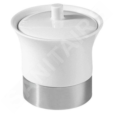 Sapho Justime 1 - Bol en céramique Justy, blanc/inox 1308-34