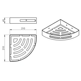 Sapho Gedy Smart - Tablette d’angle, chrome 2479