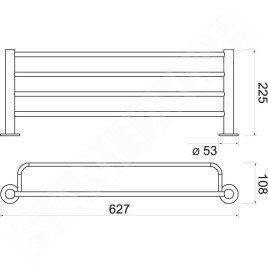 Novaservis Ferro Smile - Porte-serviettes, acier inoxydable poli ASM35