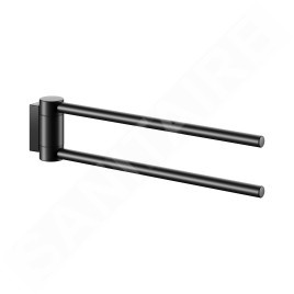 Keuco Plan - Porte-serviettes double, longueur 300 mm, noir mat 14919370000