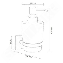 kielle Harmonia - Distributeur de savon avec support, verre mat / chrome 40123000