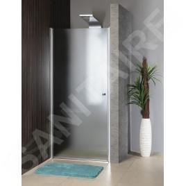 Aqualine Cabines de douche - Porte de douche Pilot, 1000 mm, aluminium brillant/verre Brick PT100