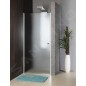 Aqualine Cabines de douche - Porte de douche Pilot, 800 mm, aluminium brillant/verre Brick PT080