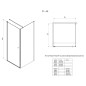 Aqualine Cabines de douche - Porte de douche Pilot, 800 mm, aluminium brillant/verre Brick PT080