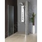 Aqualine Cabines de douche - Porte de douche Pilot, 800 mm, aluminium brillant/verre Brick PT080