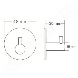 Sapho Accessoires - Crochet autocollant, rond, inox brossé 32201