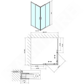 Polysan Easy Line - Cabine de douche 900 x 900 mm, aluminium poli/verre Brick EL5138