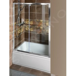 Polysan Deep - Porte de douche coulissante, 2 battants, 1100 mm, aluminium brillant/verre clair MD1116