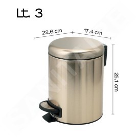 Sapho Accessoires de salle de bains Gedy - Poubelle 3 l, SoftClose, or mat 320987