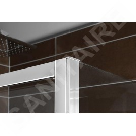 Polysan Deep - Porte de douche, 2 battants, 1300 mm, aluminium brillant/verre clair MD1316