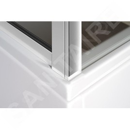 Polysan Deep - Porte de douche, 2 battants, 1300 mm, aluminium brillant/verre clair MD1316