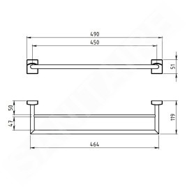 Novaservis Metalia 12 - Double porte-serviettes, chrome 0224,0