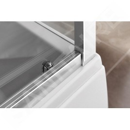 Polysan Deep - Porte de douche, 2 battants, 1300 mm, aluminium brillant/verre clair MD1316