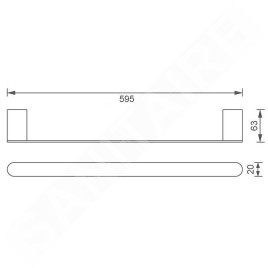Novaservis Titania Naty - Porte-serviettes, longueur 600 mm, noir 66628,5