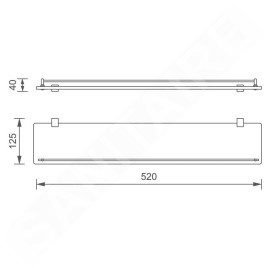 Novaservis Titania Naty - Tablette, longueur 520 mm, chrome 66653,0