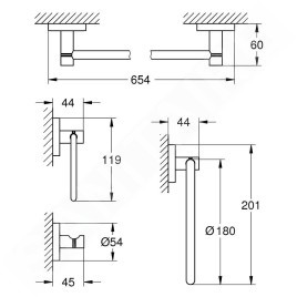 Grohe Essentials - Set d'accessoires de salle de bain, chrome 40823001