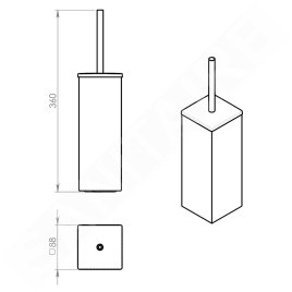 Sapho Gedy Colorado - Brosse de toilette à poser, inox poli 6933