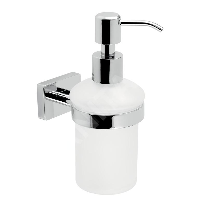 Novaservis Ferro Greta - Distributeur de savon avec support, verre dépoli / chrome AGR34
