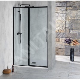 Polysan Altis Line - Porte de douche Black, 1470-1510 mm, noir mat/verre clair AL4212B