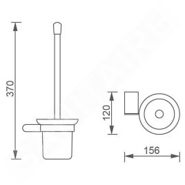Novaservis Titania Naty - Balayette de toilette murale avec support, noir/verre mat 66633,5