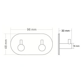 Sapho Accessoires - Crochet double autocollant, rond, inox brossé 32202