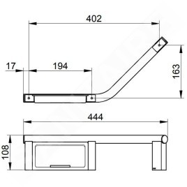 Keuco Plan - Barre de maintien avec porte-savon, 44x11 cm, gauche, chrome 14909012037