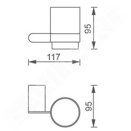 Novaservis Titania Naty - Verre pour brosses à dents et dentifrice avec support, noir/verre mat 66606,5