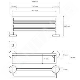 Sapho X-STEEL - Porte-serviettes, inox poli XS406