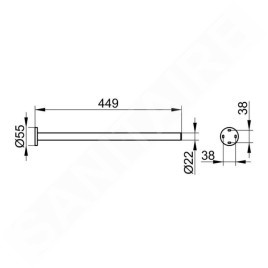 Keuco Plan - Porte-serviettes, longueur 450 mm, noir mat 14920370000
