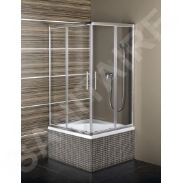 Polysan Carmen - Cabine de douche, 900 x 900 x 1650 mm, aluminium poli/verre clair MD5116