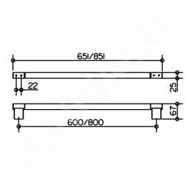 Keuco Plan - Porte-serviettes, longueur 600 mm, chrome 14901010600