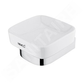 Nimco Nikau - Porte-savon, céramique blanche / chrome NK 30059K-26